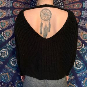 Express Black Open Back Sweater